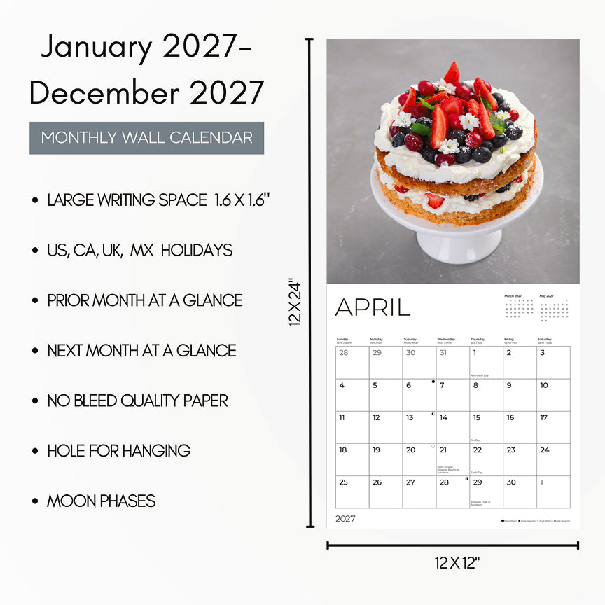 '27 Wall Calendar - Desserts