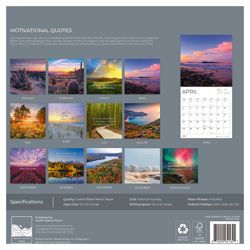 '27 Wall Calendar - Motivational Quotes