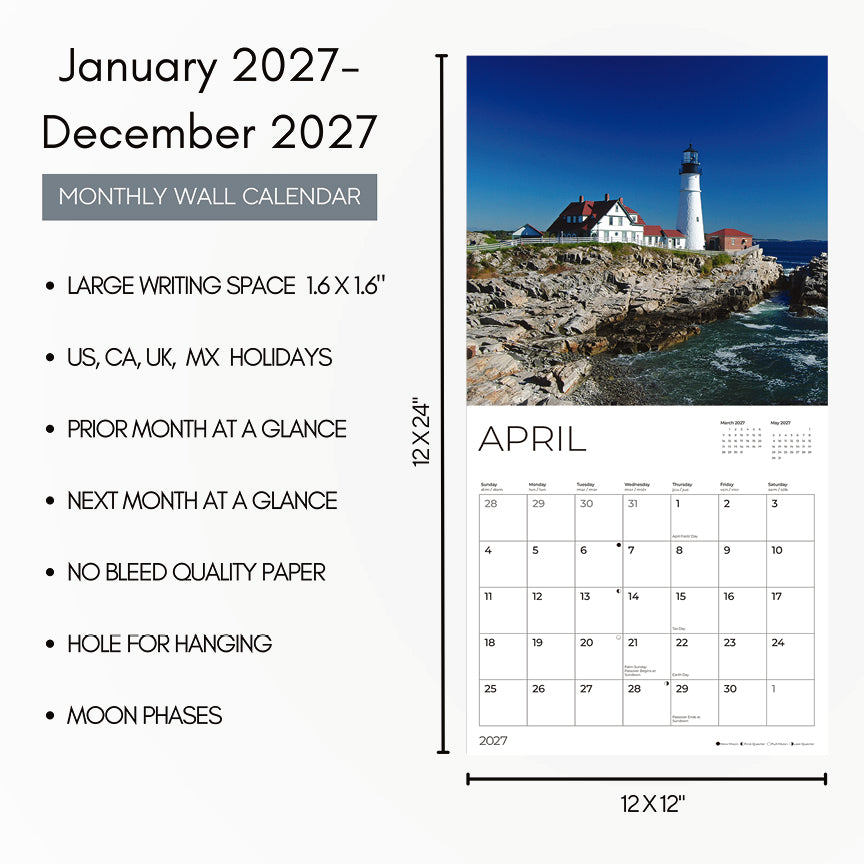 '27 Wall Calendar - New England
