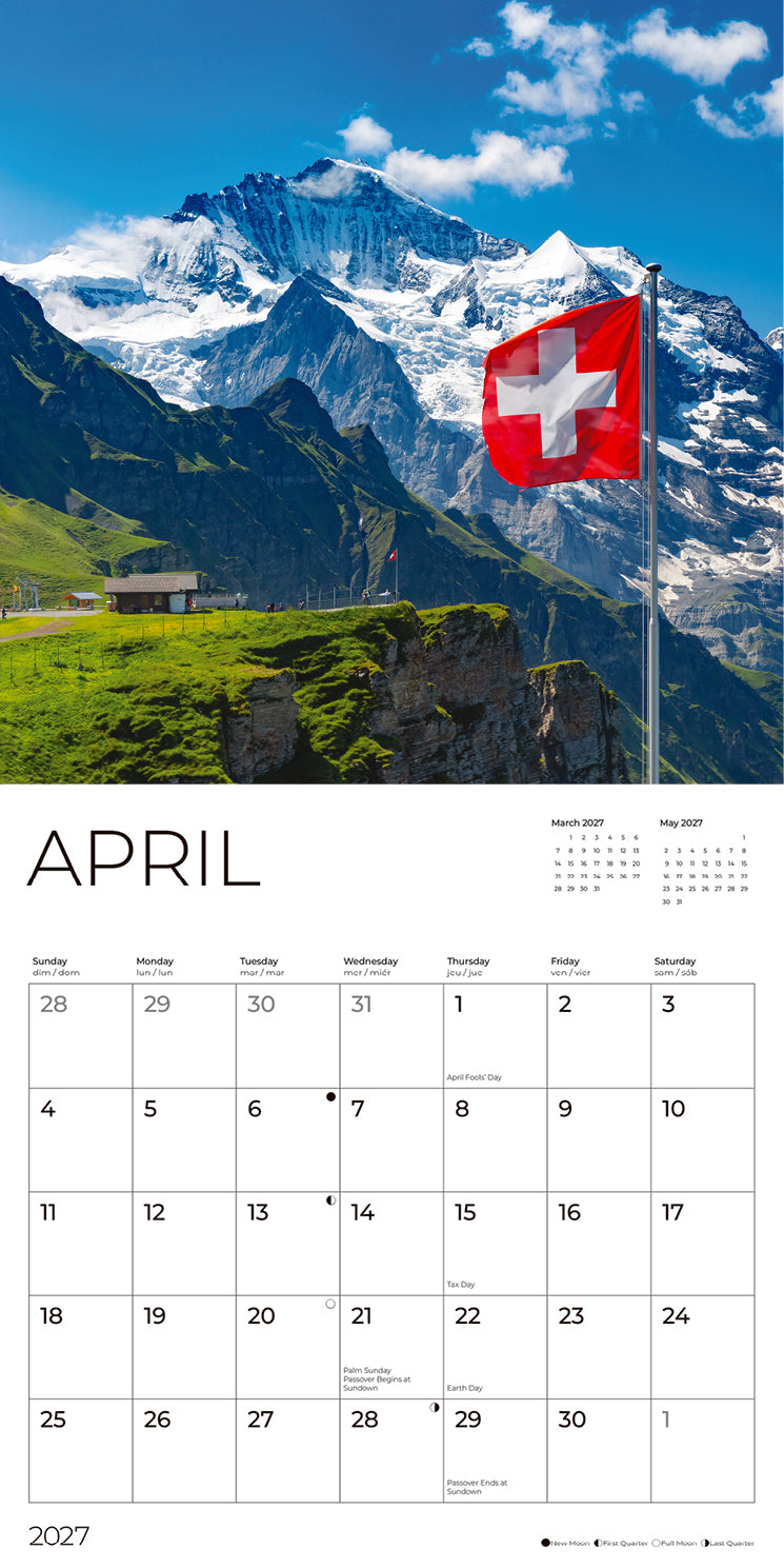 '27 Wall Calendar - Switzerland