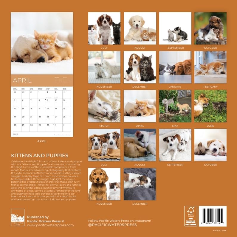 '26 Wall Calendar - Animals - 18mo