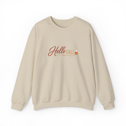 Hello Fall Embroidered Sweatshirt — Cozy Pumpkin Autumn Crewneck (10% Donated to Rescue Partners)