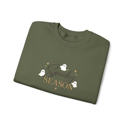 Spooky Season Embroidered Sweatshirt — Cute Ghosts Crewneck (10% to Rescue Partners)