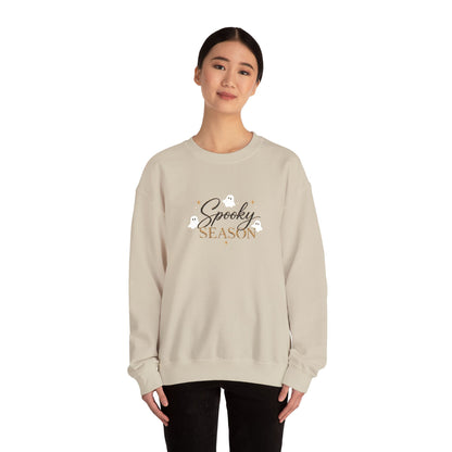 Spooky Season Embroidered Sweatshirt — Cute Ghosts Crewneck (10% to Rescue Partners)