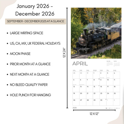 '26 Wall Calendar - American Railroads