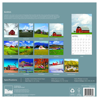 '27 Wall Calendar - Barns