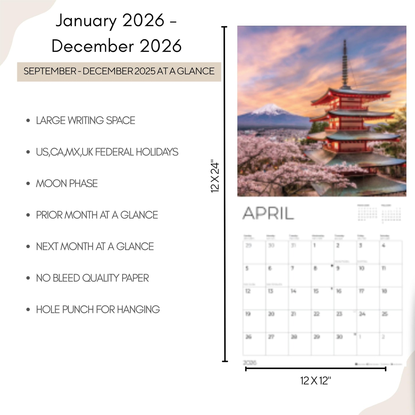 '26 Wall Calendar - Travel