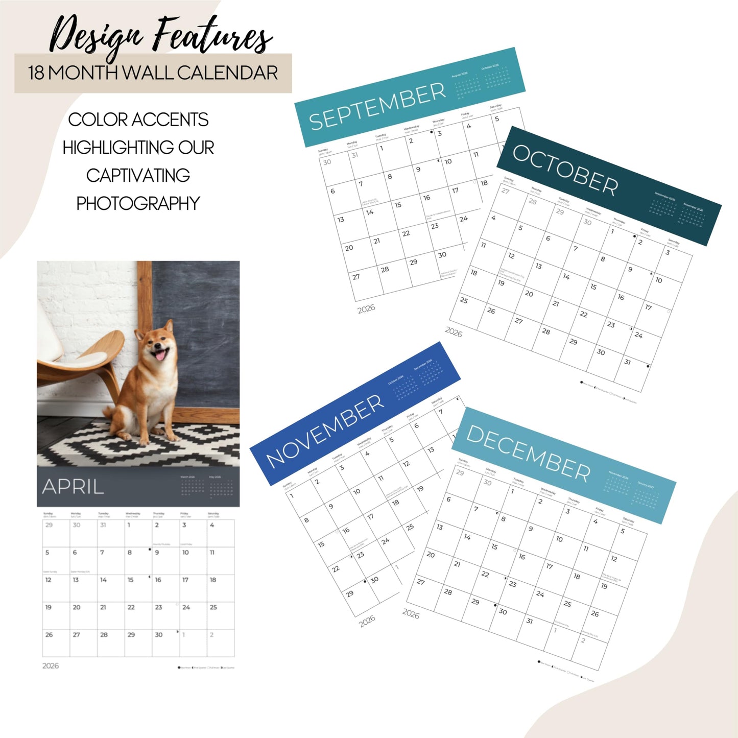 '26 Wall Calendar - Dogs - 18mo