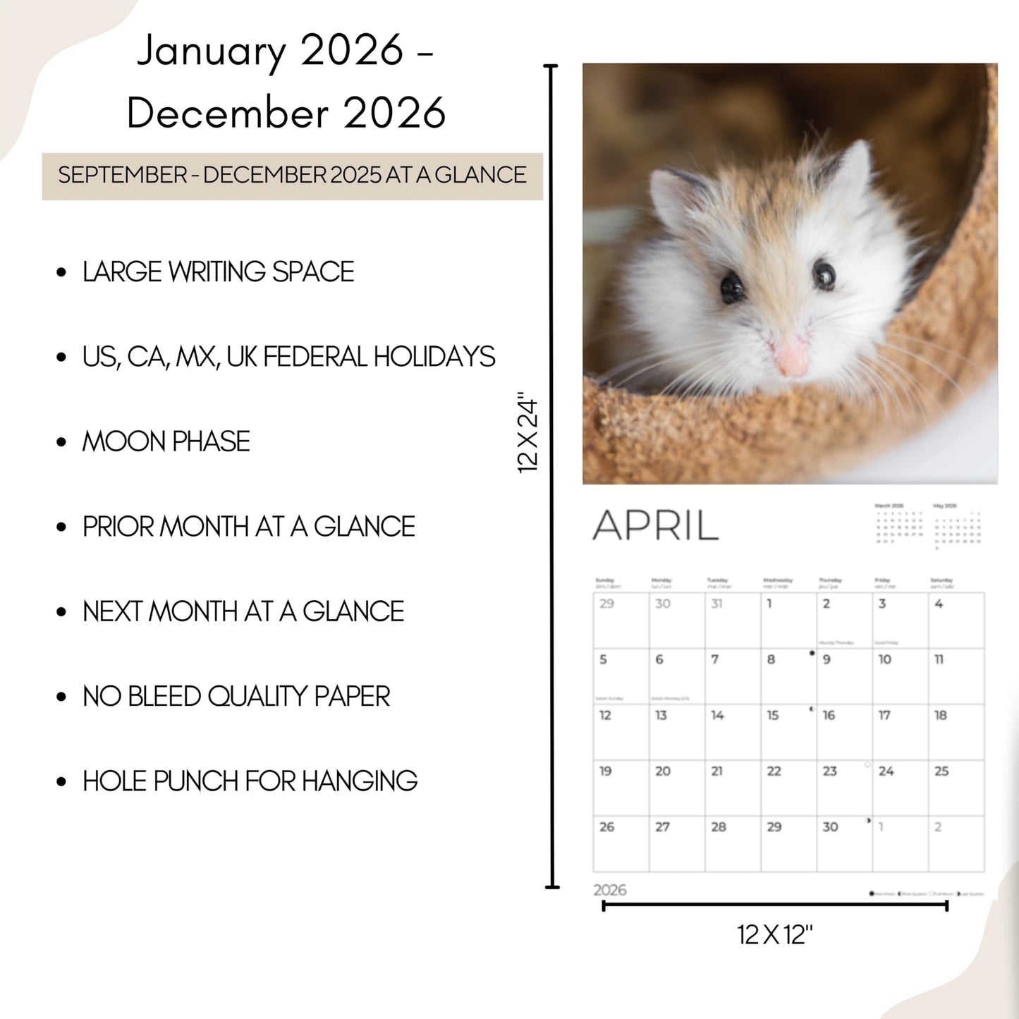 '26 Wall Calendar - Baby Animals