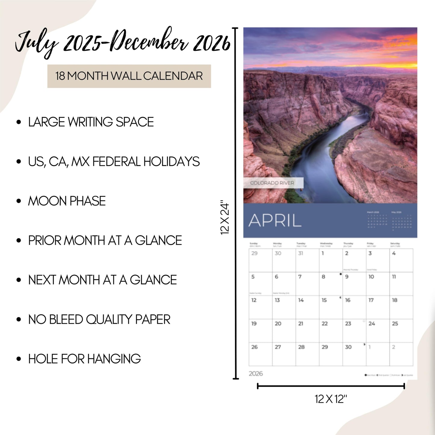 '26 Wall Calendar - Nature - 18mo