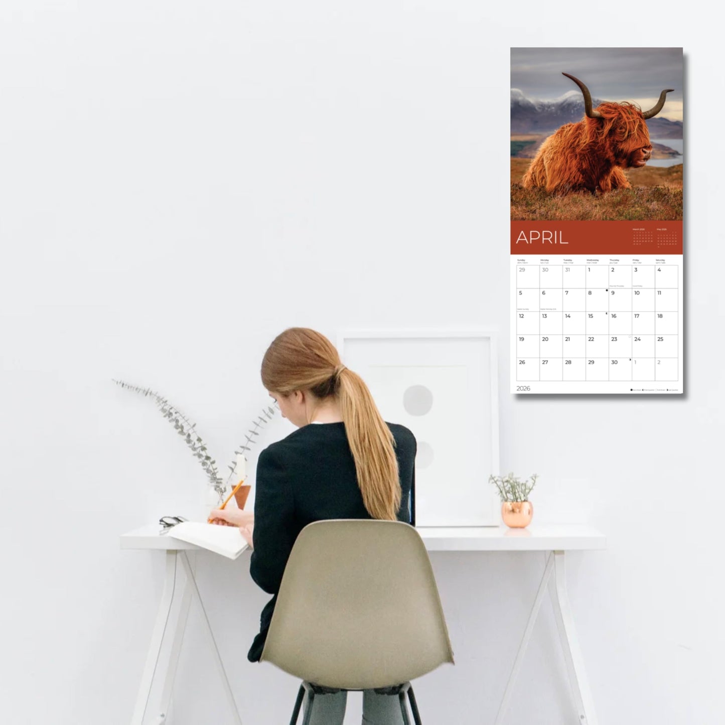 '26 Wall Calendar - Cows, Owls, & Woodland Creatures