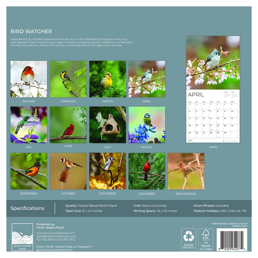 '27 Wall Calendar - Bird Watcher