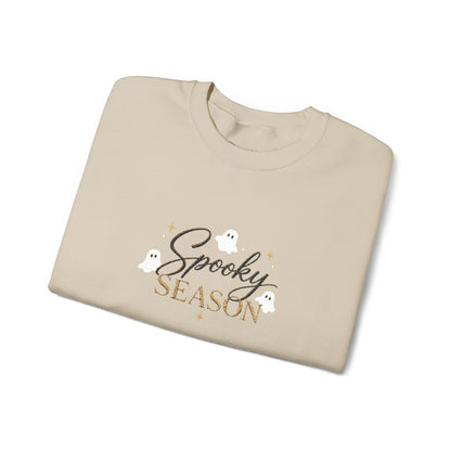 Spooky Season Embroidered Sweatshirt — Cute Ghosts Crewneck (10% to Rescue Partners)