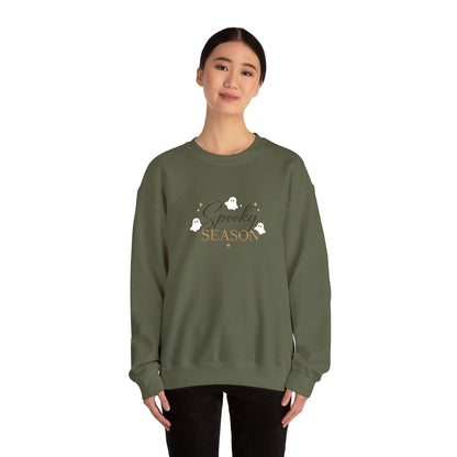 Spooky Season Embroidered Sweatshirt — Cute Ghosts Crewneck (10% to Rescue Partners)