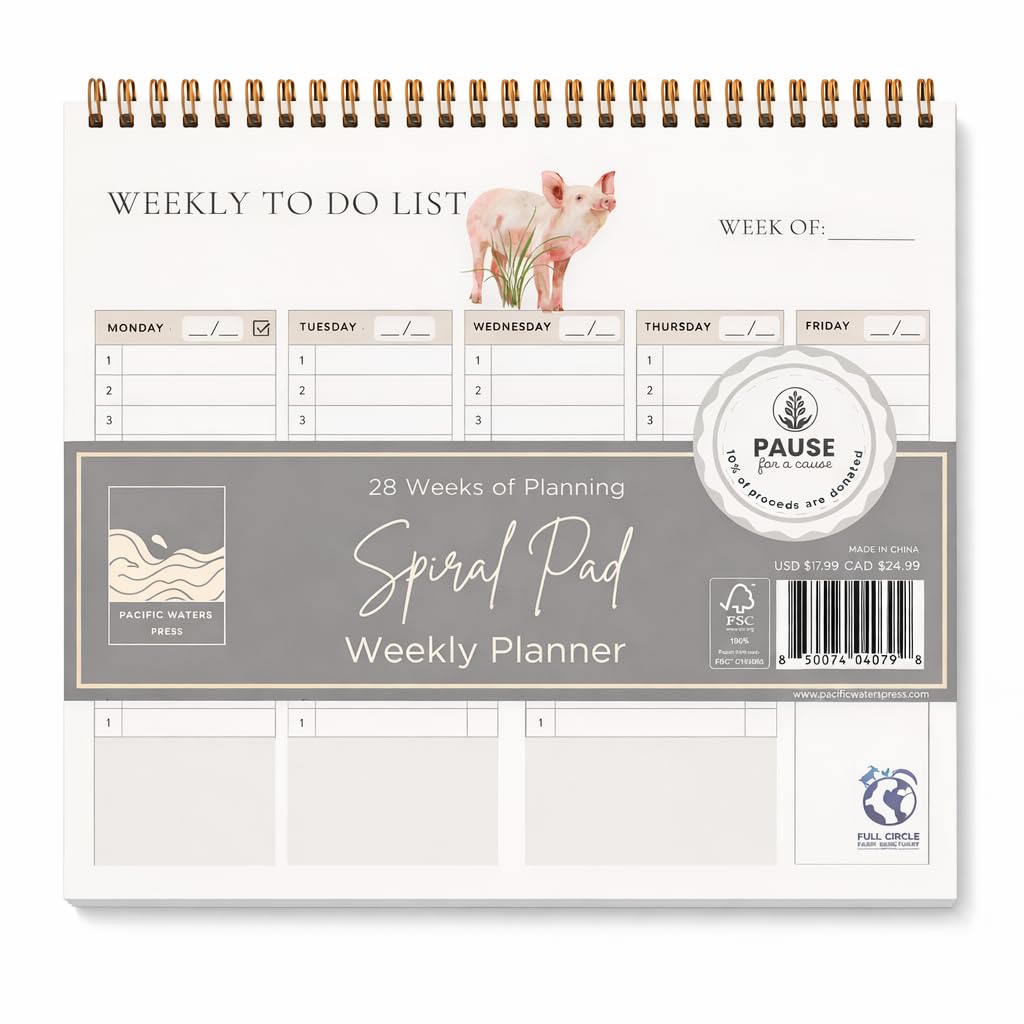 PFC: Weekly Planner - Spiral Pad - Gives Back!
