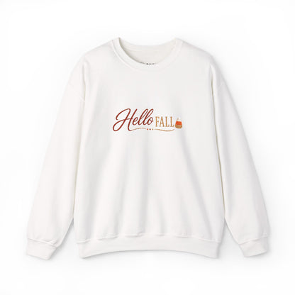 Hello Fall Embroidered Sweatshirt — Cozy Pumpkin Autumn Crewneck (10% Donated to Rescue Partners)