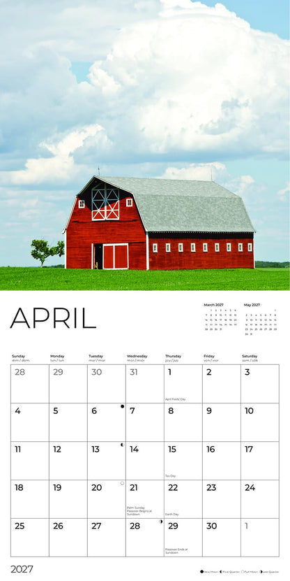 '27 Wall Calendar - Barns
