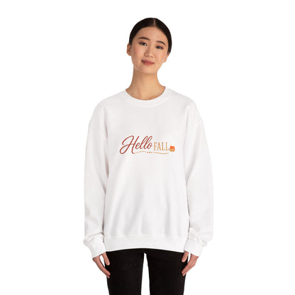 Hello Fall Embroidered Sweatshirt — Cozy Pumpkin Autumn Crewneck (10% Donated to Rescue Partners)