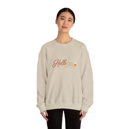 Hello Fall Embroidered Sweatshirt — Cozy Pumpkin Autumn Crewneck (10% Donated to Rescue Partners)