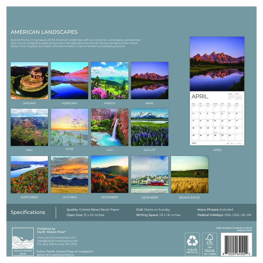 '27 Wall Calendar - American Landscapes