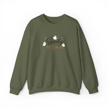 Spooky Season Embroidered Sweatshirt — Cute Ghosts Crewneck (10% to Rescue Partners)