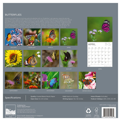 '27 Wall Calendar - Butterflies