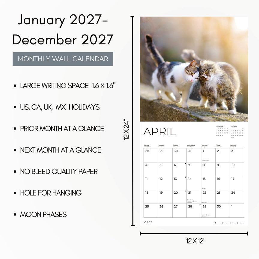 '27 Wall Calendar - Cats
