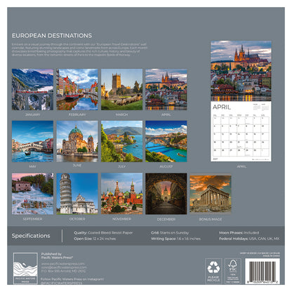 '27 Wall Calendar - European Destinations