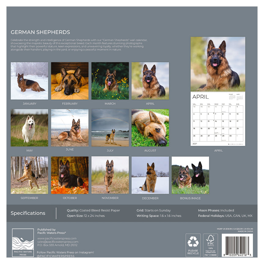 '27 Wall Calendar - German Shepherds