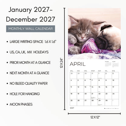 '27 Wall Calendar - Kittens and Puppies