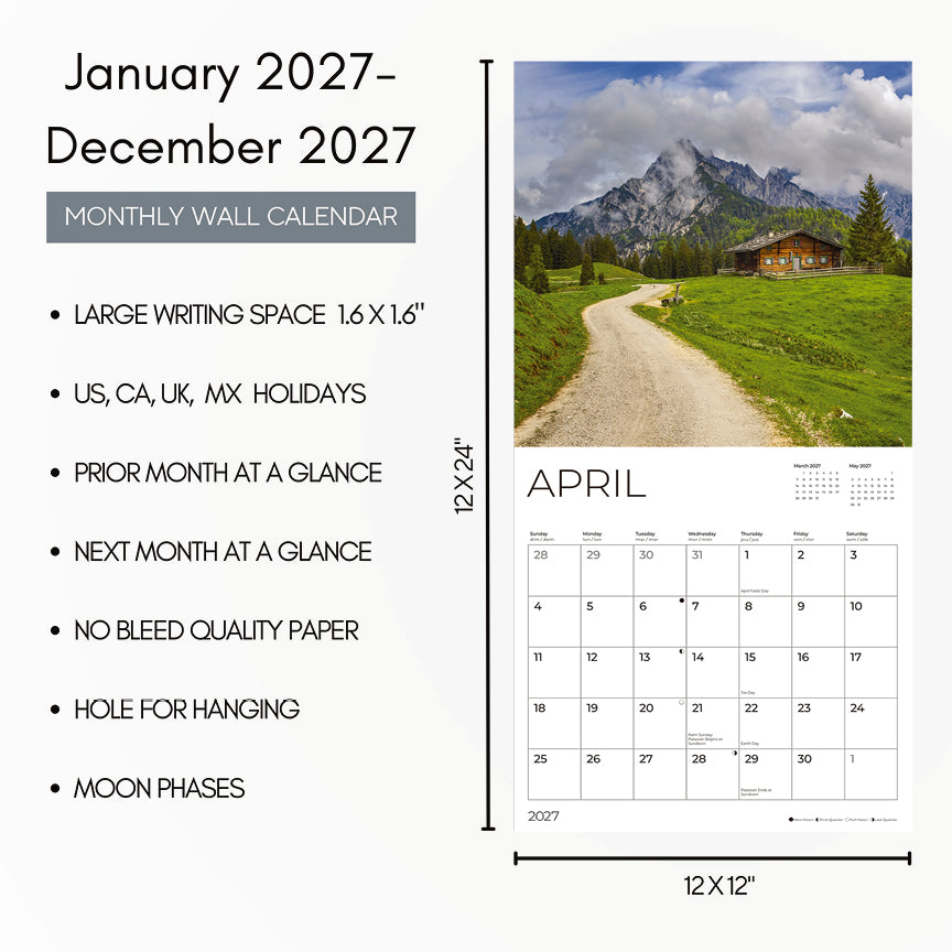 '27 Wall Calendar - Mountains