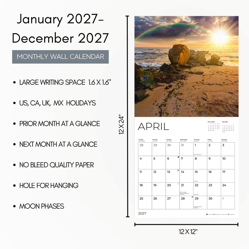 '27 Wall Calendar - Rainbows