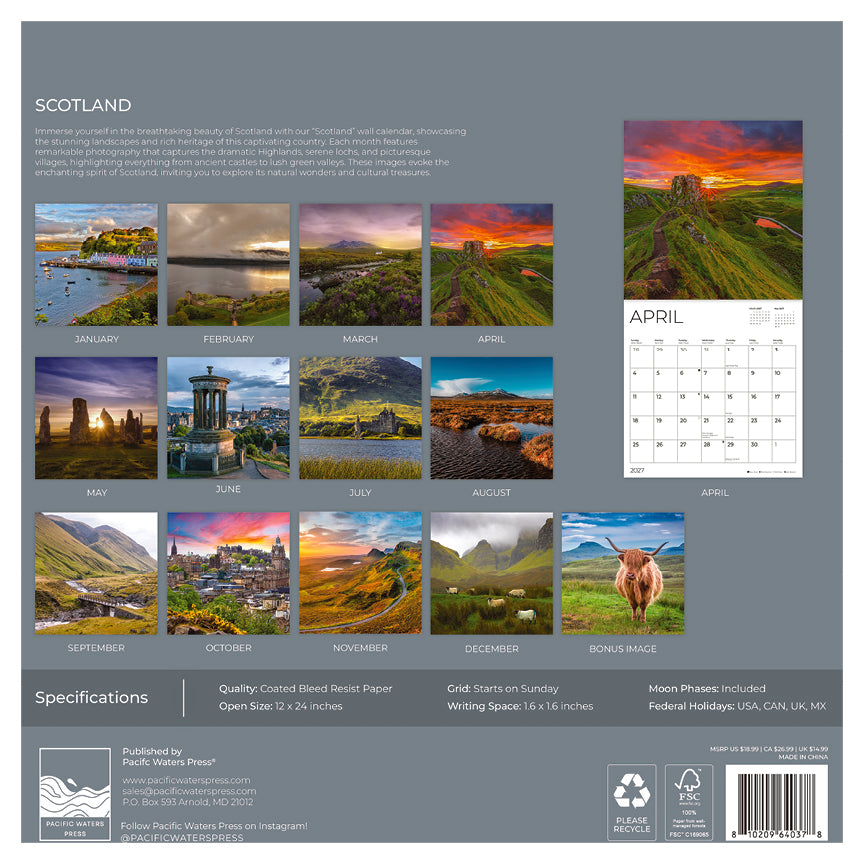 '27 Wall Calendar - Scotland