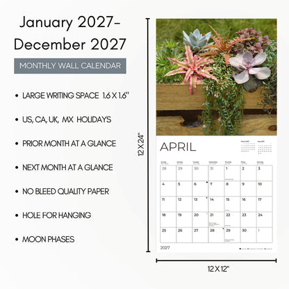 '27 Wall Calendar - Succulents