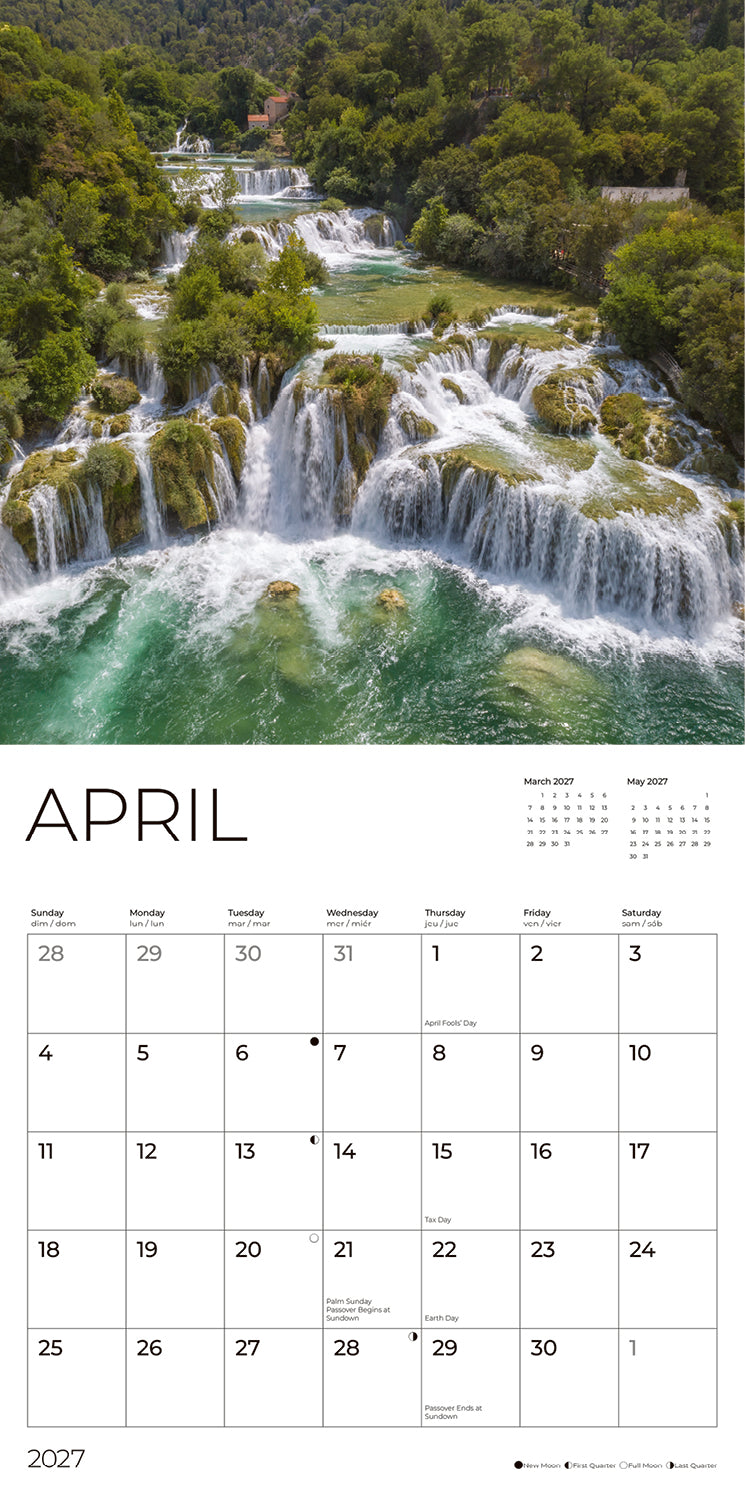 '27 Wall Calendar - Waterfalls