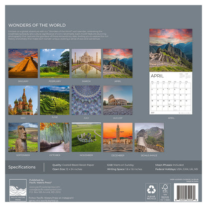 '27 Wall Calendar - Wonders of the World