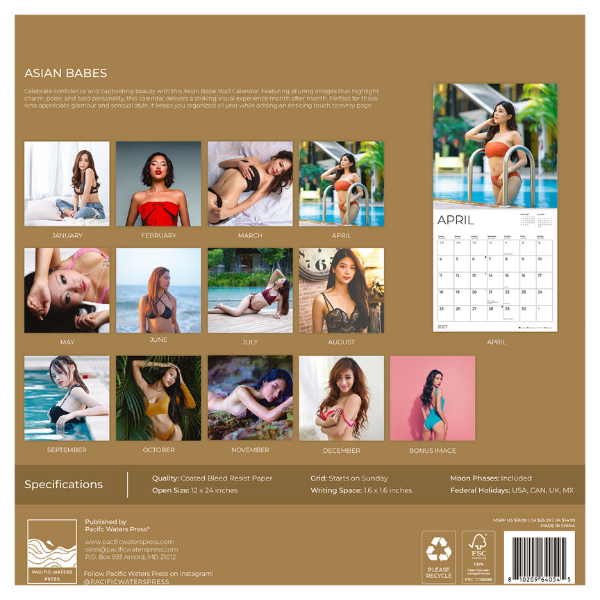 '27 Wall Calendar - Asian Babes