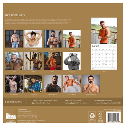 '27 Wall Calendar - Bearded Men