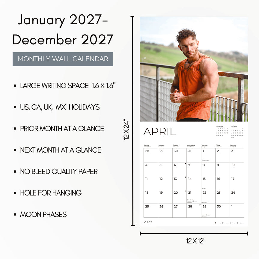 '27 Wall Calendar - Bearded Men