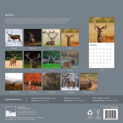'27 Wall Calendar - Bucks