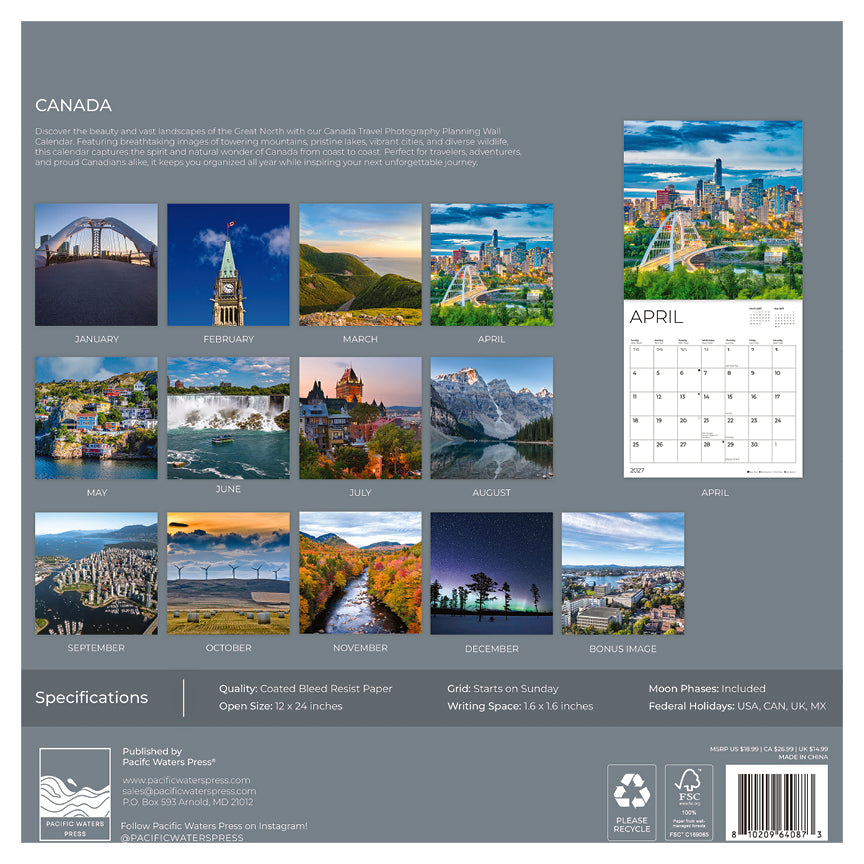 '27 Wall Calendar - Canada