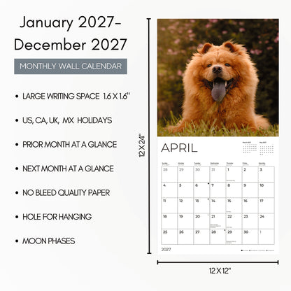 '27 Wall Calendar - Chow Chows