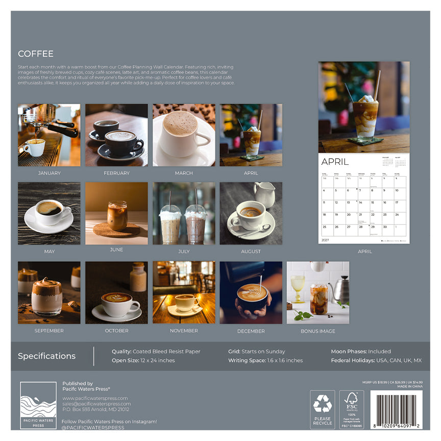 '27 Wall Calendar - Coffee