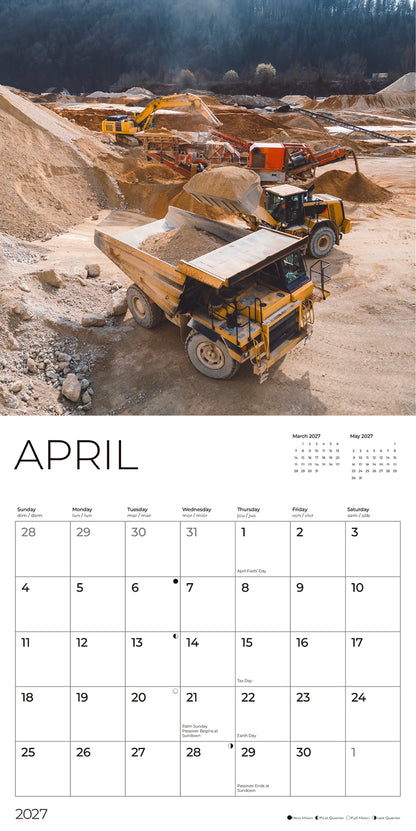 '27 Wall Calendar - Construction Trucks