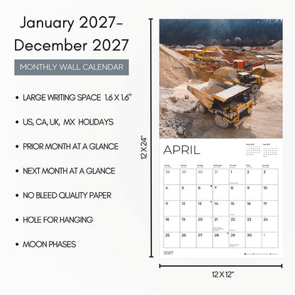 '27 Wall Calendar - Construction Trucks