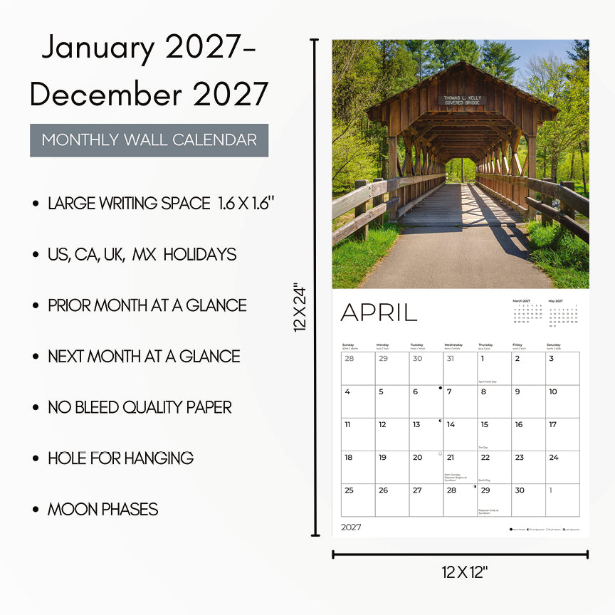 '27 Wall Calendar - Covered Bridges