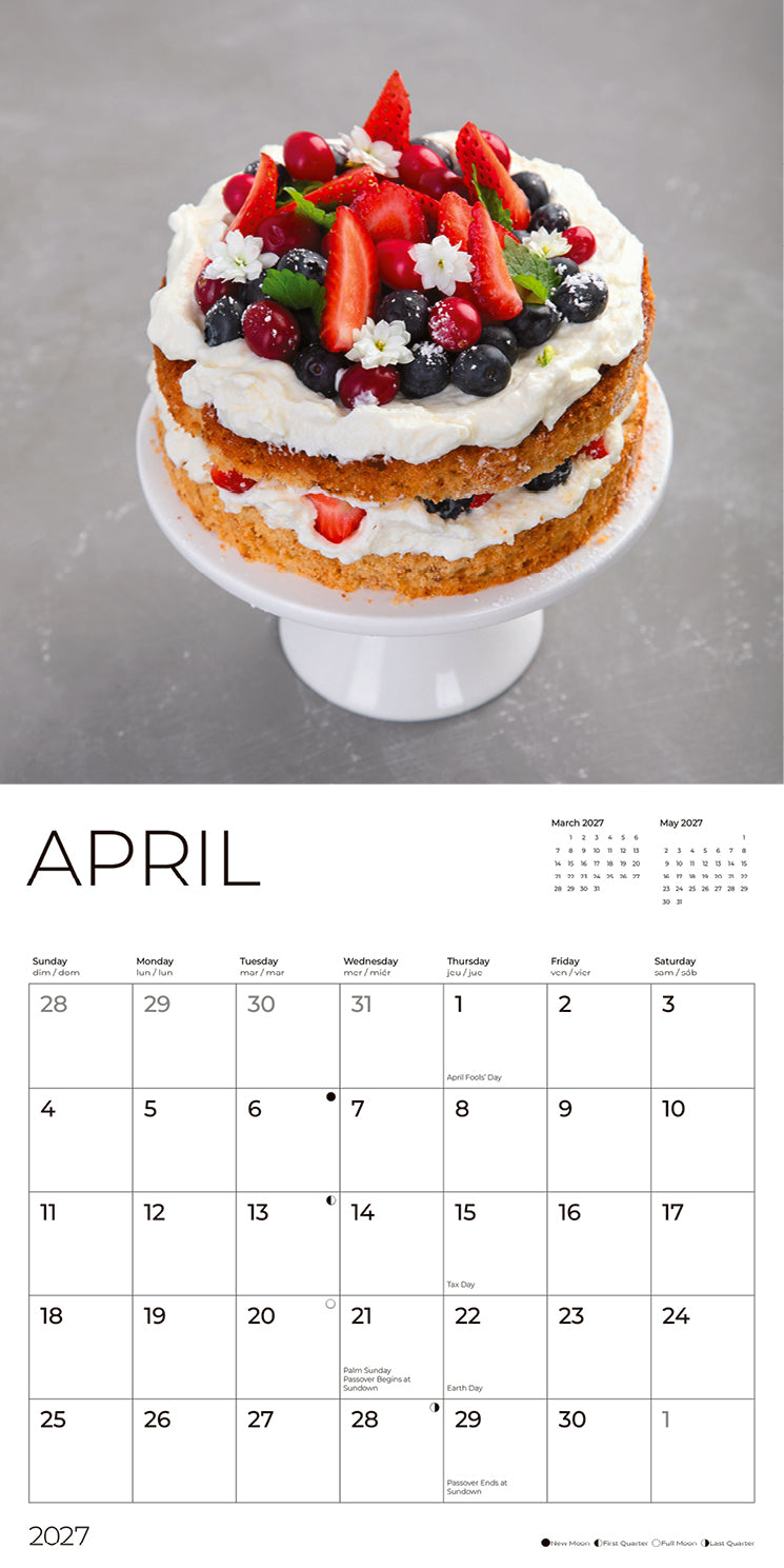 '27 Wall Calendar - Desserts
