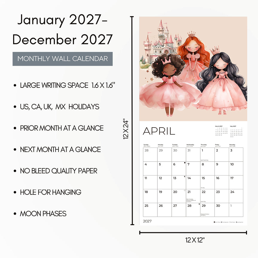'27 Wall Calendar - Dream Big Princess