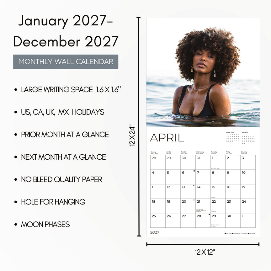 '27 Wall Calendar - Ebony