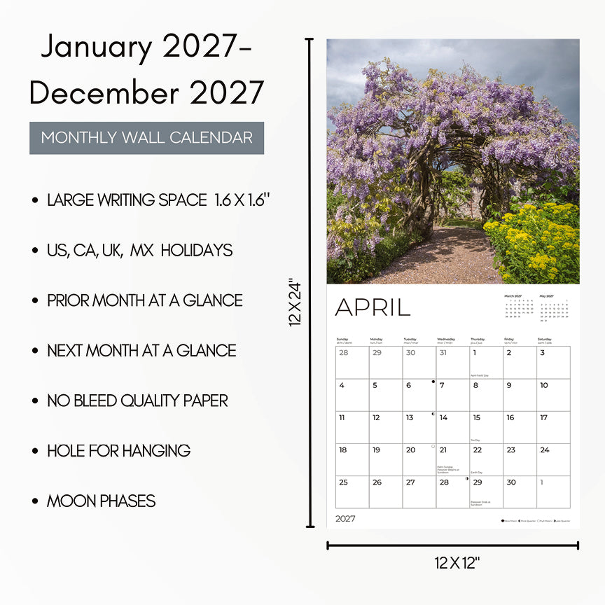 '27 Wall Calendar - Gardens